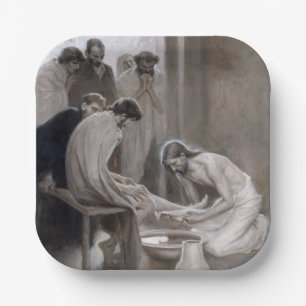 Albert Edelfelt - Jesus Washing Feet of Disciples Paper Plate