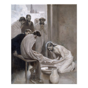 Albert Edelfelt - Jesus Washing Feet of Disciples Photo Print