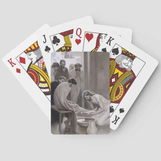 Albert Edelfelt - Jesus Washing Feet of Disciples Playing Cards (Back)