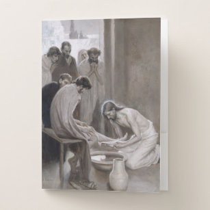 Albert Edelfelt - Jesus Washing Feet of Disciples Pocket Folder