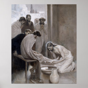 Albert Edelfelt - Jesus Washing Feet of Disciples Poster