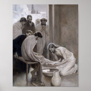 Albert Edelfelt - Jesus Washing Feet of Disciples Poster