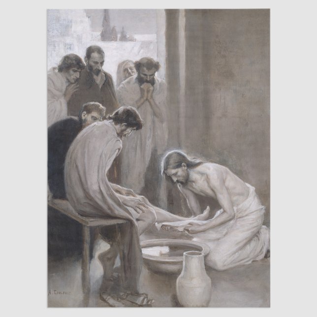 Albert Edelfelt - Jesus Washing Feet of Disciples Tissue Paper (Creator Uploaded)