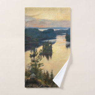 Albert Edelfelt - Kaukola Ridge at Sunset Bath Towel Set