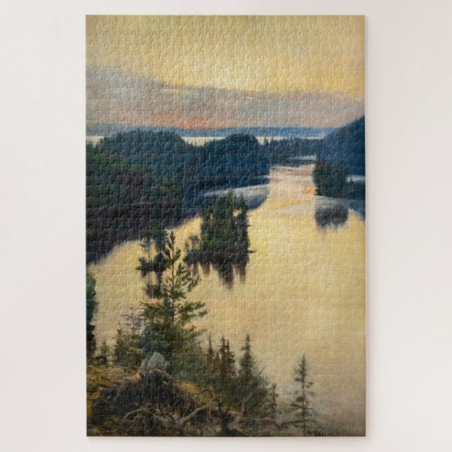 Albert Edelfelt - Kaukola Ridge at Sunset Jigsaw Puzzle (Vertical)