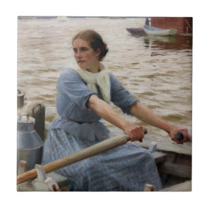 Albert Edelfelt - La Laitiere Ceramic Tile
