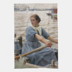 Albert Edelfelt - La Laitiere Tea Towel