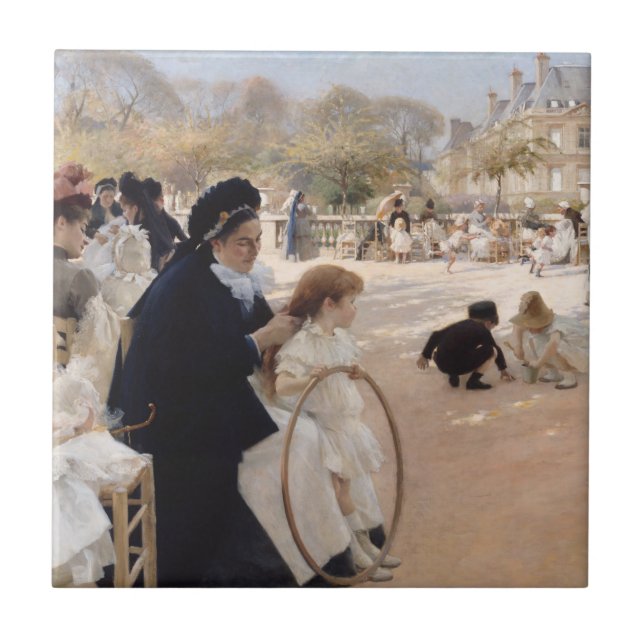 Albert Edelfelt - Luxembourg Gardens, Paris Ceramic Tile (Front)