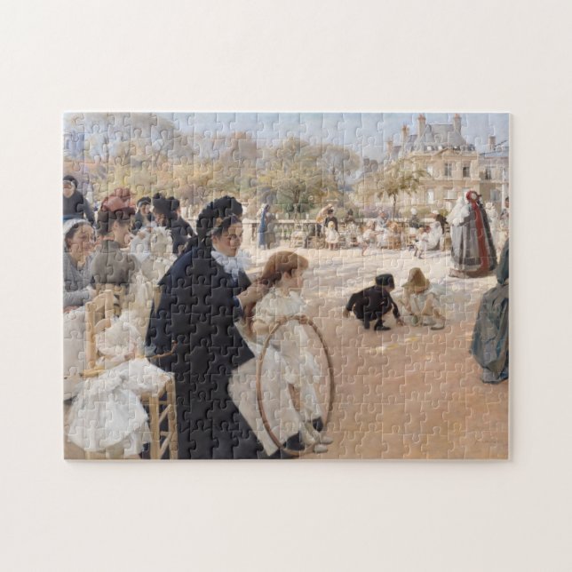 Albert Edelfelt - Luxembourg Gardens, Paris Jigsaw Puzzle (Horizontal)