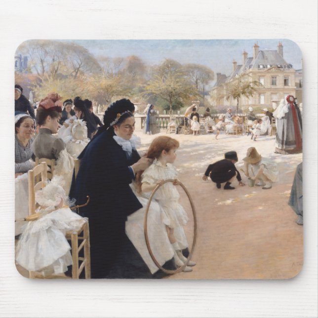 Albert Edelfelt - Luxembourg Gardens, Paris Mouse Pad (Front)