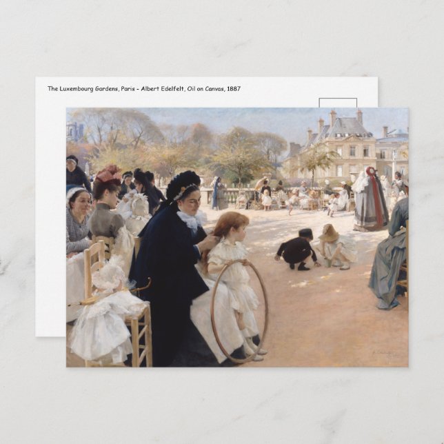 Albert Edelfelt - Luxembourg Gardens, Paris Postcard (Front/Back)