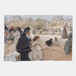 Albert Edelfelt - Luxembourg Gardens, Paris Tea Towel
