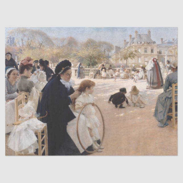 Albert Edelfelt - Luxembourg Gardens, Paris Tissue Paper (Front)