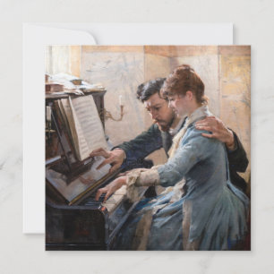 Albert Edelfelt - Playing the Piano Invitation