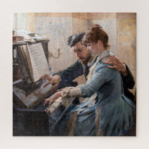 Albert Edelfelt - Playing the Piano Jigsaw Puzzle