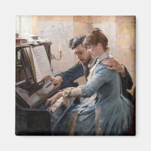 Albert Edelfelt - Playing the Piano Magnet