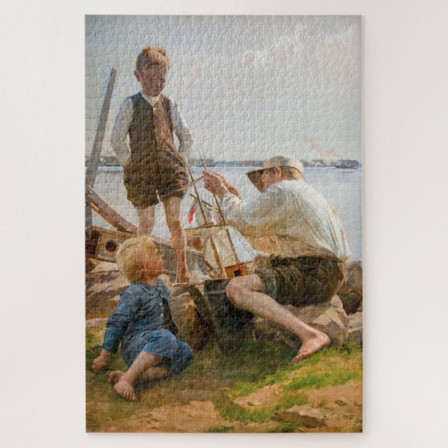 Albert Edelfelt - Shipbuilders Jigsaw Puzzle (Vertical)