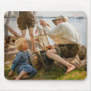 Albert Edelfelt - Shipbuilders Mouse Pad