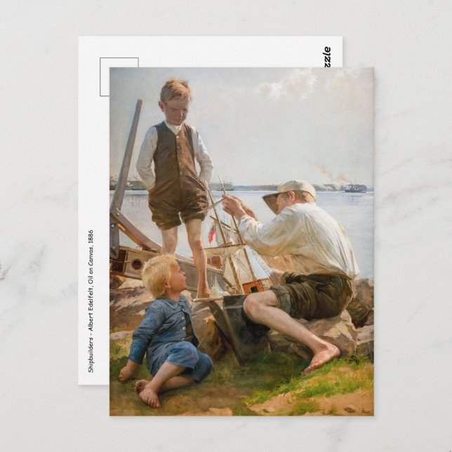 Albert Edelfelt - Shipbuilders Postcard (Front/Back)