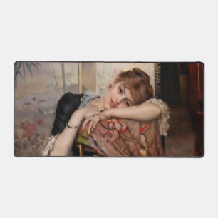 Albert Edelfelt - The Parisienne / Virginie Desk Mat