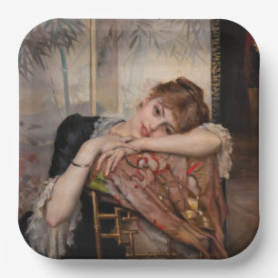 Albert Edelfelt - The Parisienne / Virginie Paper Plate