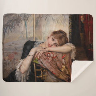Albert Edelfelt - The Parisienne / Virginie Sherpa Blanket