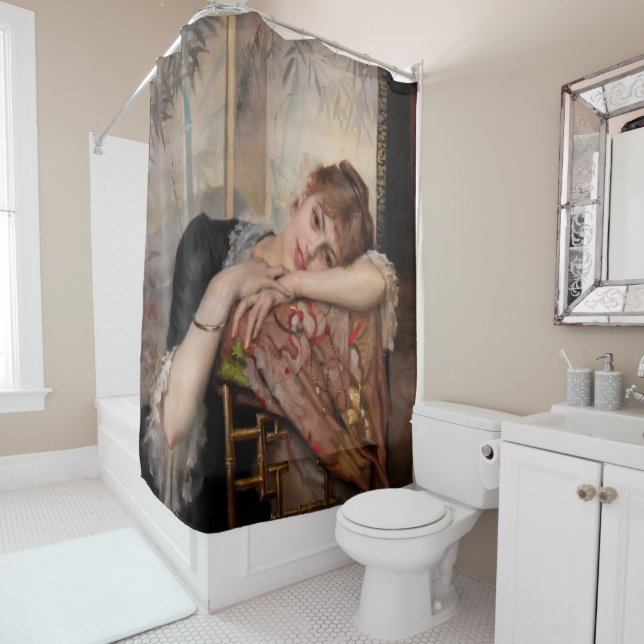 Albert Edelfelt - The Parisienne / Virginie Shower Curtain (In Situ)