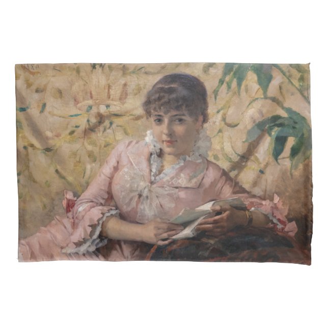 Albert Edelfelt - The Reading Parisienne Pillowcase (Front)