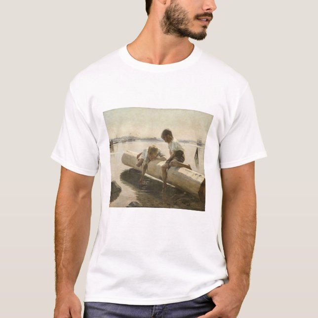 Albert Edelfelt - Two Boys on a Log T-Shirt (Front)