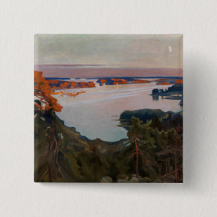 Albert Edelfelt - View over Haikko 15 Cm Square Badge