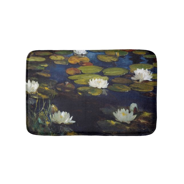 Albert Edelfelt - Water Lilies, Study Bath Mat (Front)
