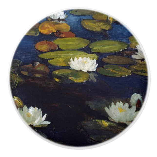 Albert Edelfelt - Water Lilies, Study Ceramic Knob (Front)