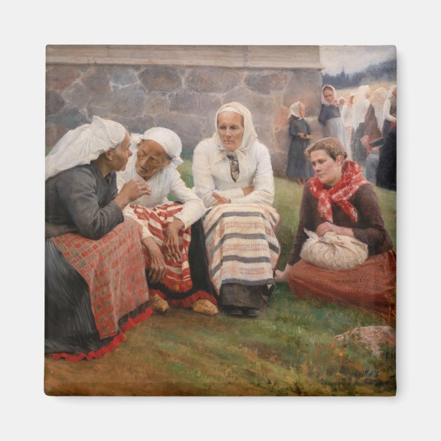 Albert Edelfelt - Women Outside the Church Magnet (Front)