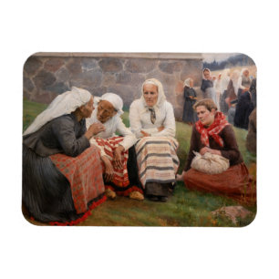 Albert Edelfelt - Women Outside the Church Magnet