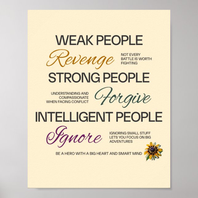 Albert Einstein Forgive Ignore Growth Wisdom Quote Poster (Front)