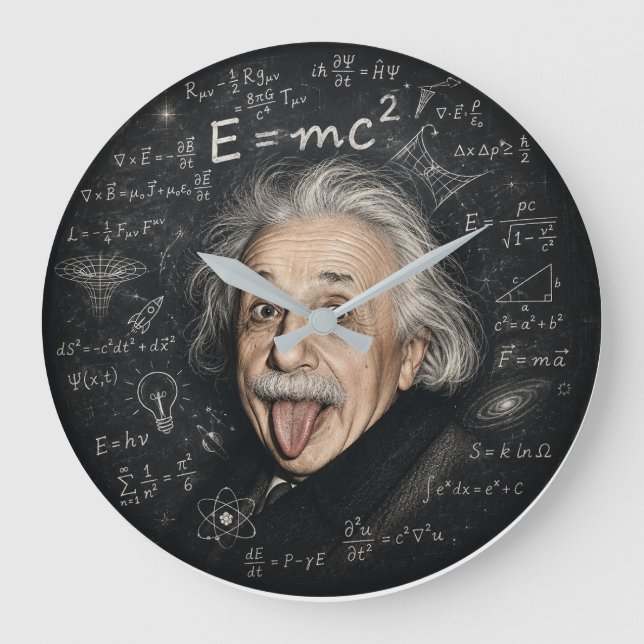 Albert Einstein Wall Clock | Physics & Science Cha (Front)