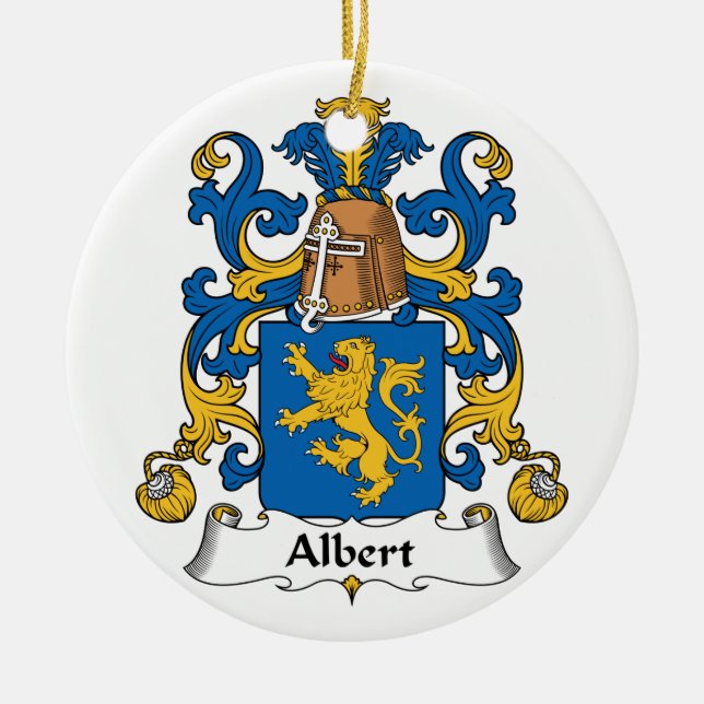 Albert Family Crest Ceramic Tree Decoration (Front)