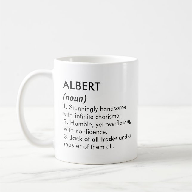 Albert name, Editable name, Custom name Coffee Mug (Left)