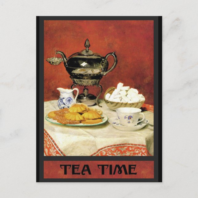 Albert Samuel Anker ~ Tea Time Postcard (Front)