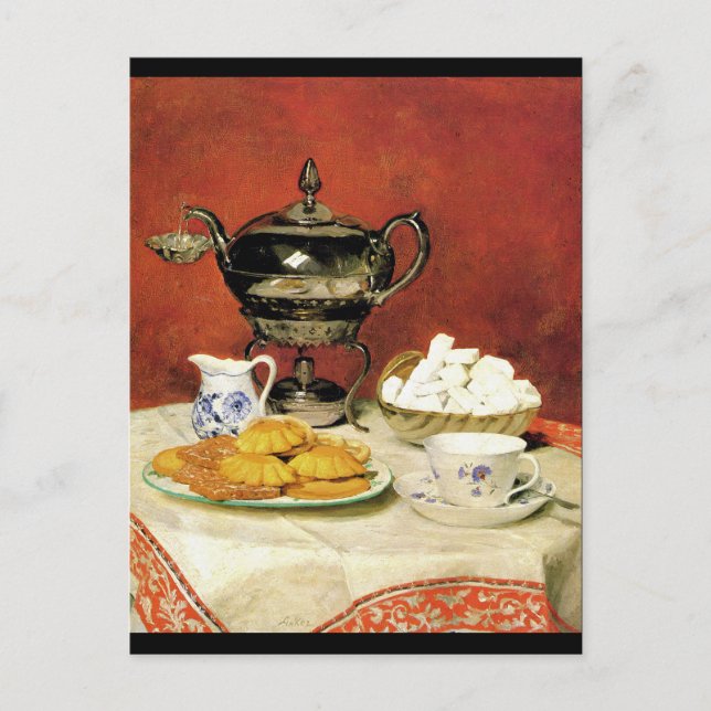 Albert Samuel Anker ~ Tea Time Postcard (Front)