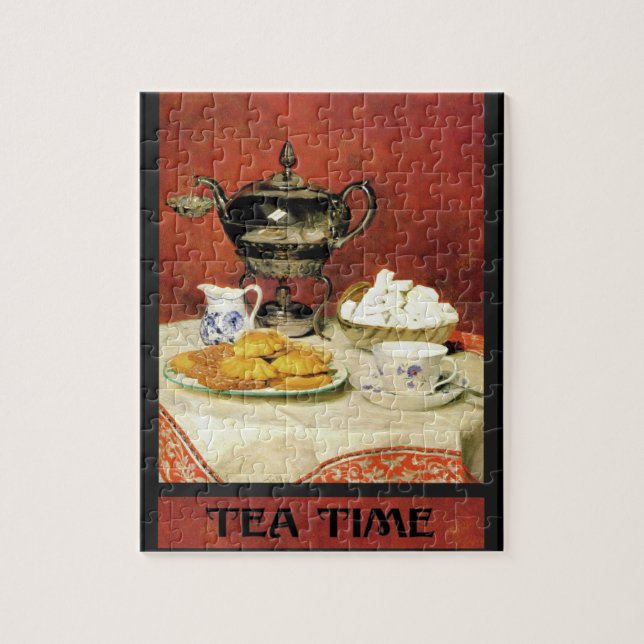 Albert Samuel Anker ~ Tea Time Postcard Jigsaw Puzzle (Vertical)