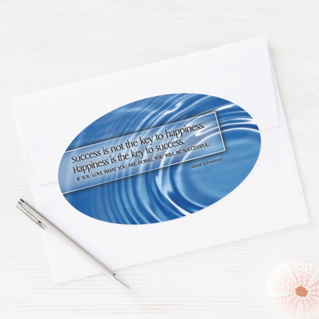 Albert Schweitzer Inspirational Quote "Success" Oval Sticker (Envelope)