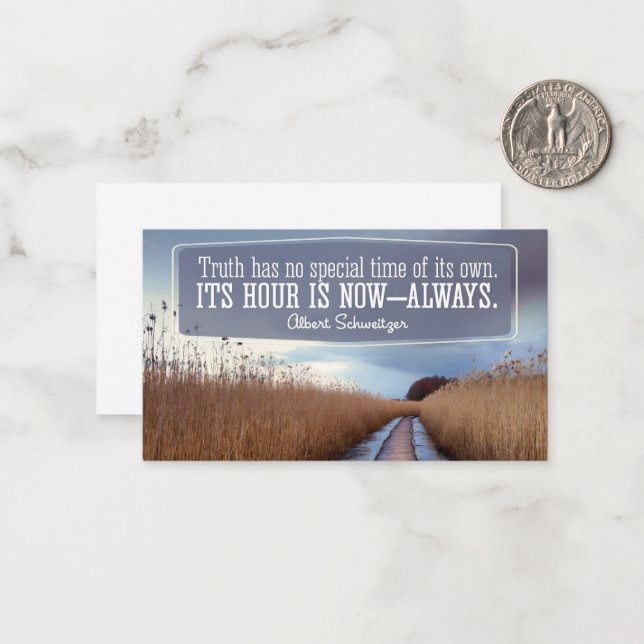 Albert Schweitzer Inspirational Quote "Truth" Card (Front/Back In Situ)