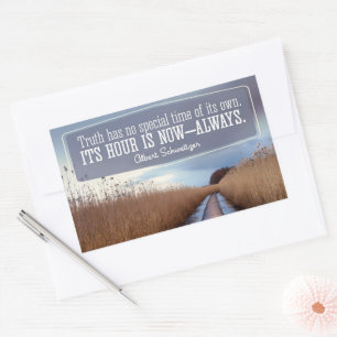 Albert Schweitzer Inspirational Quote "Truth" Rectangular Sticker