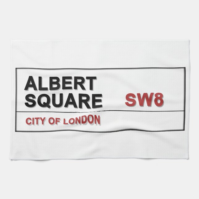 Albert Square London England Tea Towel (Horizontal)