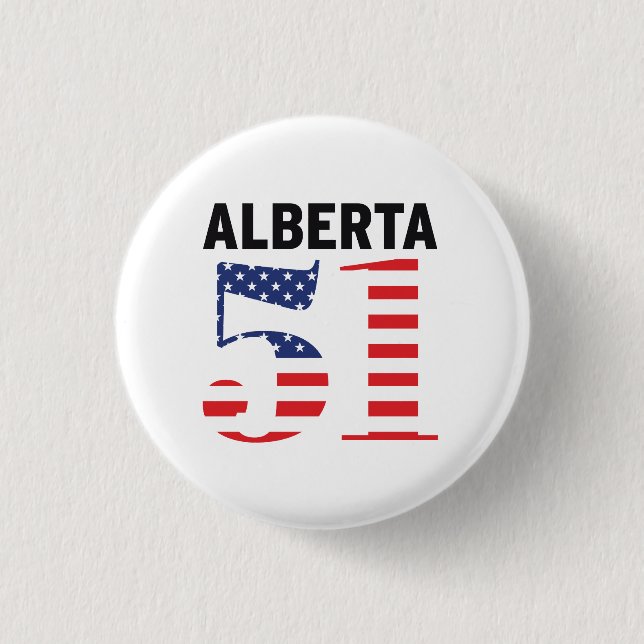Alberta 51st American State WEXIT 3 Cm Round Badge (Front)