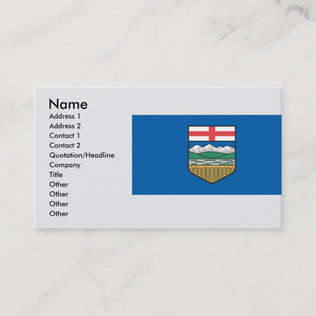 Alberta , Canada Business Card (Front)