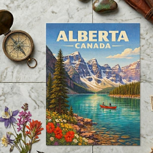 Alberta Canada Canadian Rockies Vintage Travel Postcard