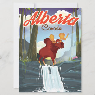 Alberta Canada cartoon travel poster