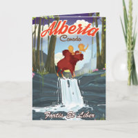 Alberta Canada cartoon travel poster
